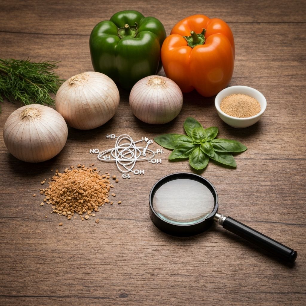 Fresh natural foods with scientific research concept